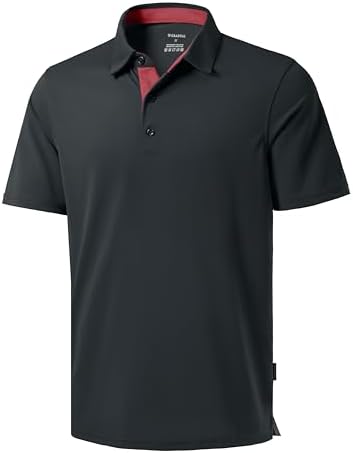 Men's dry fit golf polo, dark grey