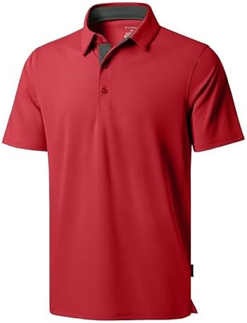 Men's dry fit golf polo, dark red