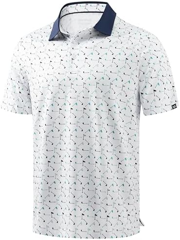 Men's dry fit golf polo, golf flag