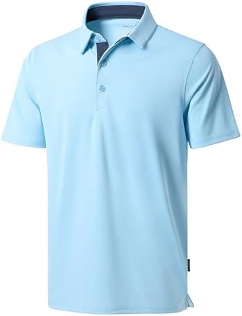 Men's dry fit golf polo, light blue