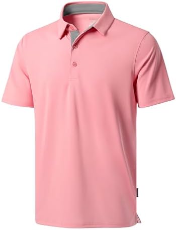 Men's dry fit golf polo, pink
