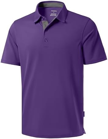 Men's dry fit golf polo, purple