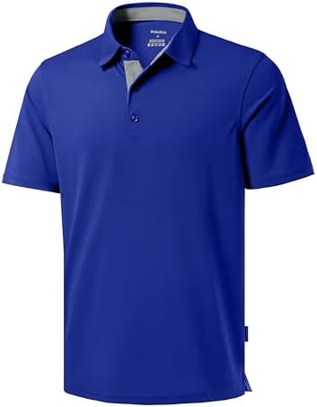 Men's dry fit golf polo, royal blue