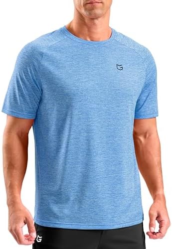 Men's dry fit performance tee, azure blue