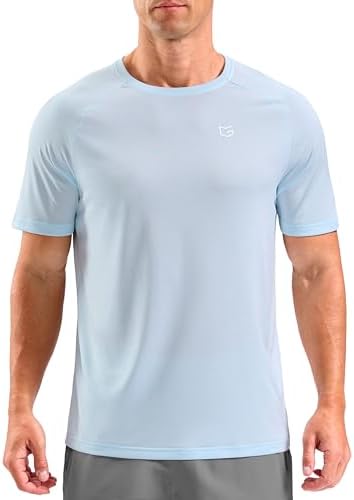 Men's dry fit performance tee, light blue