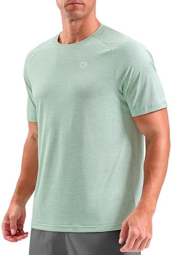 Men's dry fit performance tee, light green