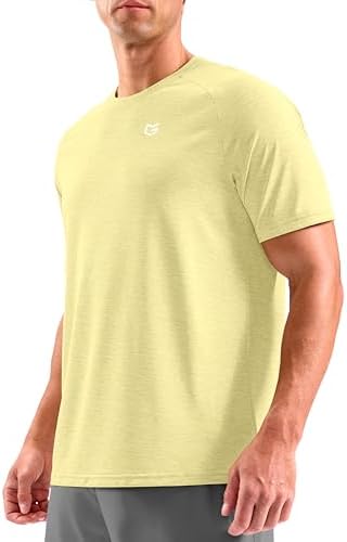 Men's dry fit performance tee, pastel yellow