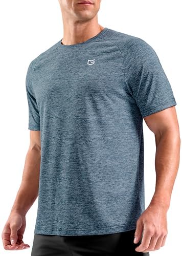 Men's dry fit performance tee, slate blue