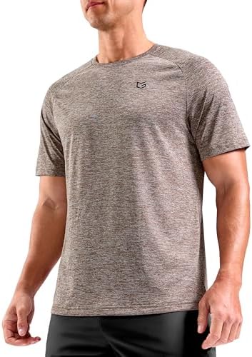 Men's dry fit performance tee, taupe