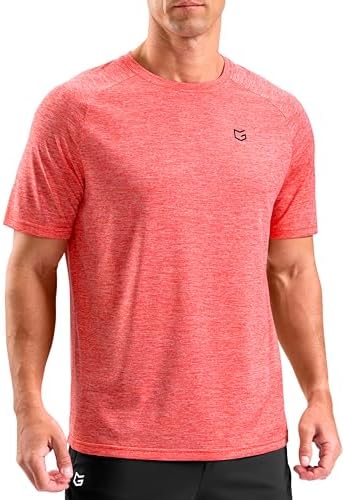 Men's dry fit performance tee, watermelon red