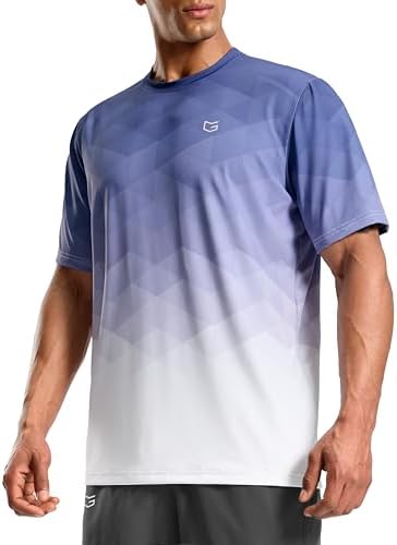 Men's dry fit running tee, slate / white gradient
