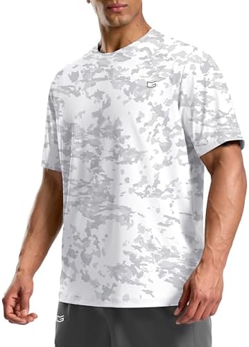 Men's dry fit running tee, white camo