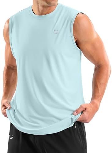 Men's dry fit tank top, glacial blue