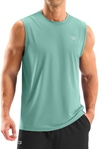 Men's dry fit tank top, misty teal