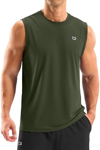 Men's dry fit tank top, olive