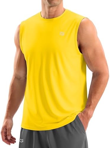 Men's dry fit tank top, yellow