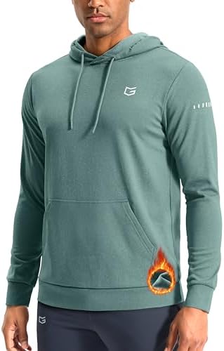 Men's fleece athletic hoodie, beryl green heather