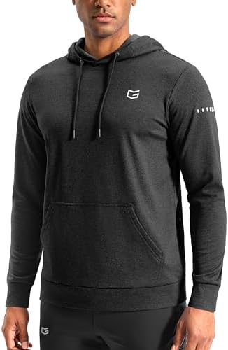 Men's fleece athletic hoodie, black heather
