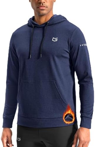 Men's fleece athletic hoodie, dark blue heather