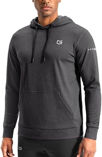 Men's fleece athletic hoodie, dark grey heather