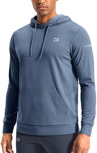 Men's fleece athletic hoodie, dusty blue heather