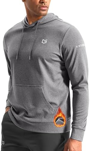 Men's fleece athletic hoodie, light grey heather
