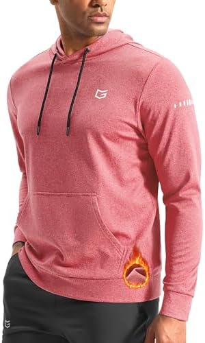 Men's fleece athletic hoodie, red heather