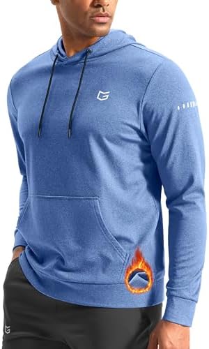 Men's fleece athletic hoodie, royal blue heather