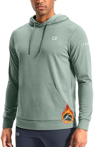 Men's fleece athletic hoodie, sage green heather