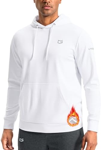 Men's fleece athletic hoodie, white