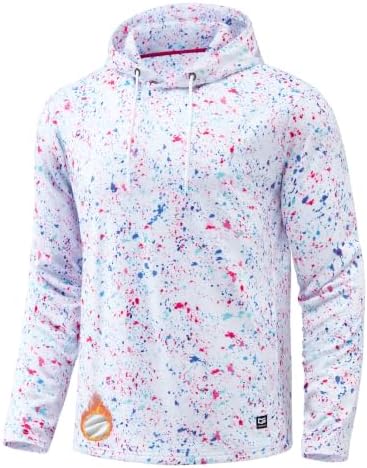 Men's fleece golf hoodie, white colored dots