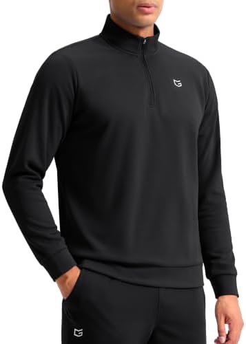 Men's fleece golf quarter zip, black