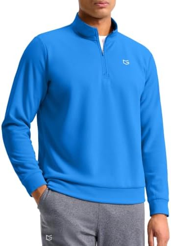 Men's fleece golf quarter zip, blue