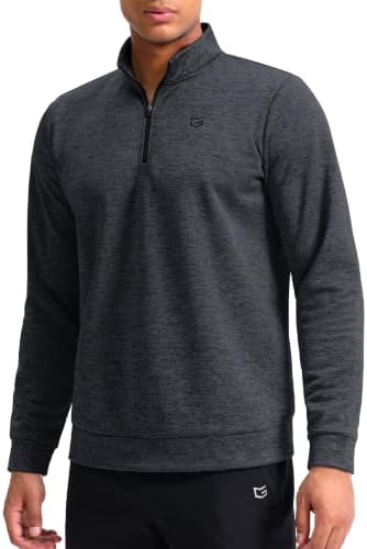 Men's fleece golf quarter zip, dark grey heather
