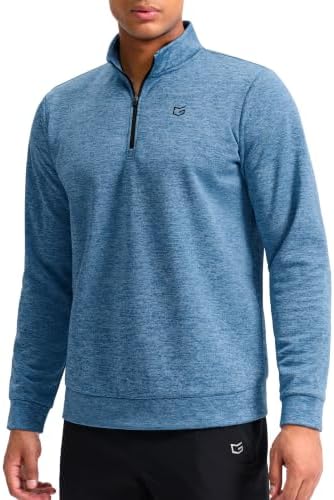 Men's fleece golf quarter zip, sky blue heather