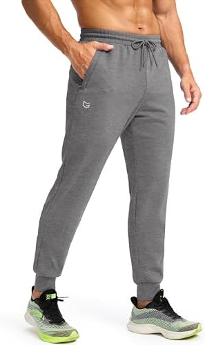 Men's fleece joggers, water resistant, grey space dye