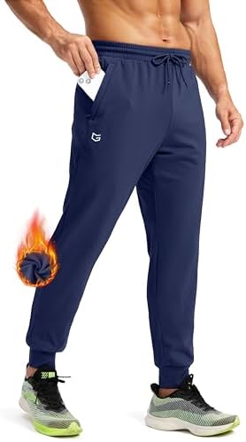 Men's fleece joggers, water resistant, navy