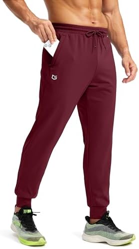 Men's fleece joggers, water resistant, wine