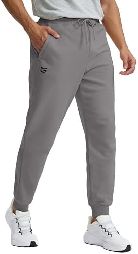 Men's fleece-lined cotton joggers, dusty grey