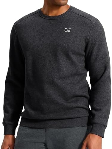 Men's fleece-lined crewneck, charcoal grey