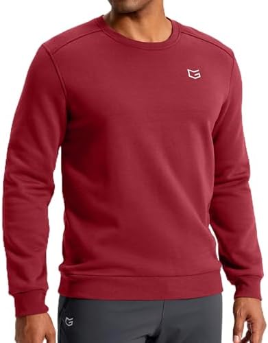 Men's fleece-lined crewneck, red