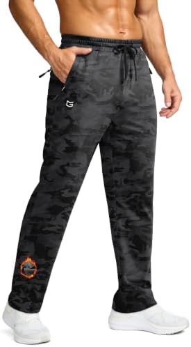 Men's fleece-lined hiking pants, grey camo