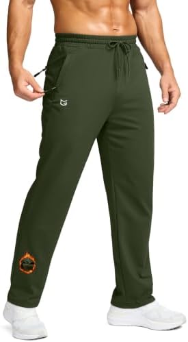 Men's fleece-lined hiking pants, olive green