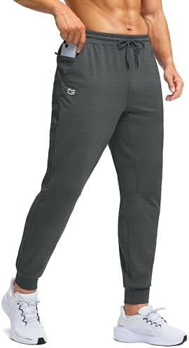 Men's fleece-lined joggers, zip pocket, charcoal
