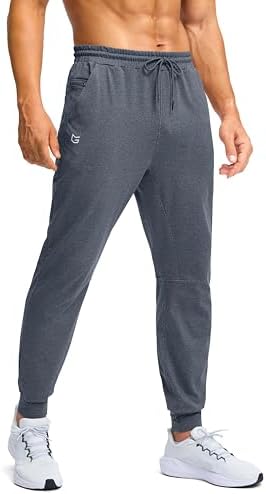 Men's fleece-lined joggers, zip pocket, heather dusty blue