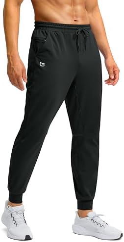 Men's fleece-lined joggers, zip pocket, melanite