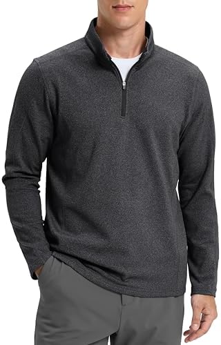 Men's fleece-lined quarter zip, black
