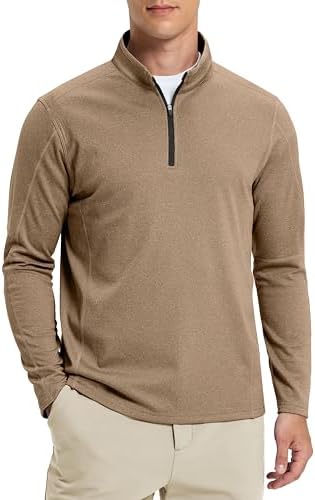 Men's fleece-lined quarter zip, brown