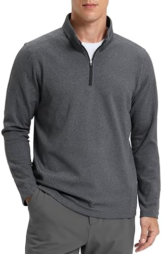 Men's fleece-lined quarter zip, charcoal