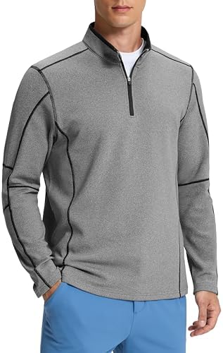 Men's fleece-lined quarter zip, dusty white